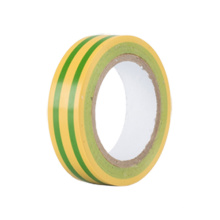 Fita isolante elétrica de PVC amarelo verde bicolor unilateral não inflamável